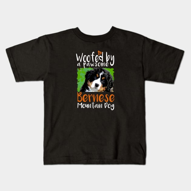 Bernese Mountain Dog Face Kids T-Shirt by VanTees